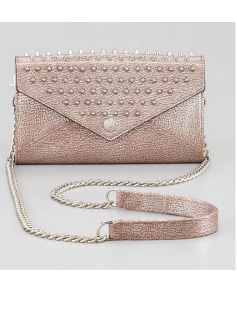 Rebecca Minkoff Metallic Pink Studded Wristlet